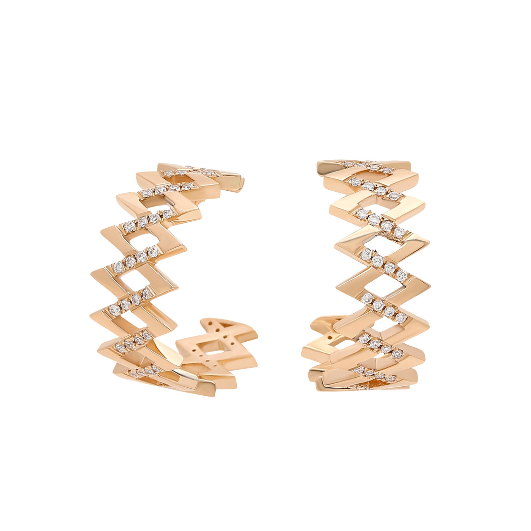 Viva Large Zigzag Diamond Earring