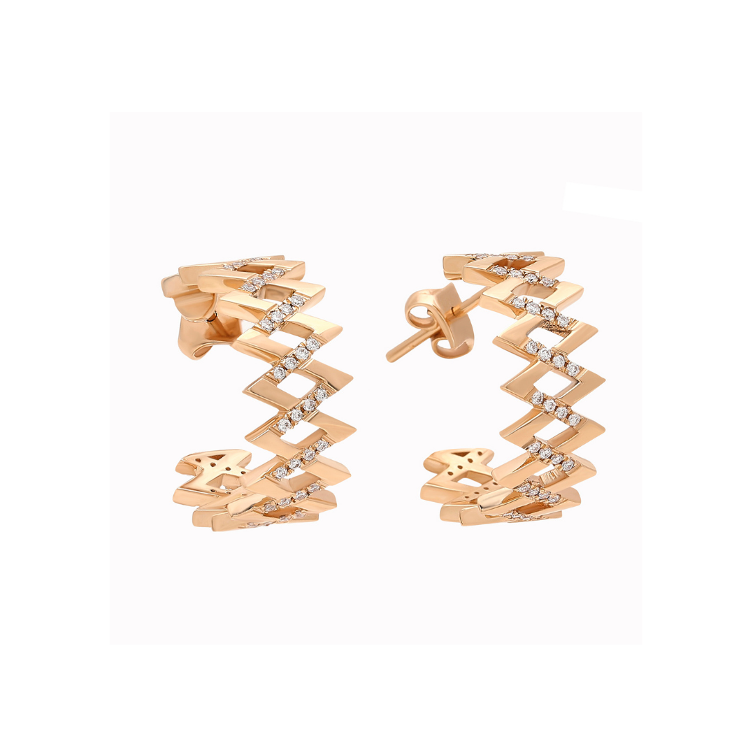 Viva Large Zigzag Diamond Earring