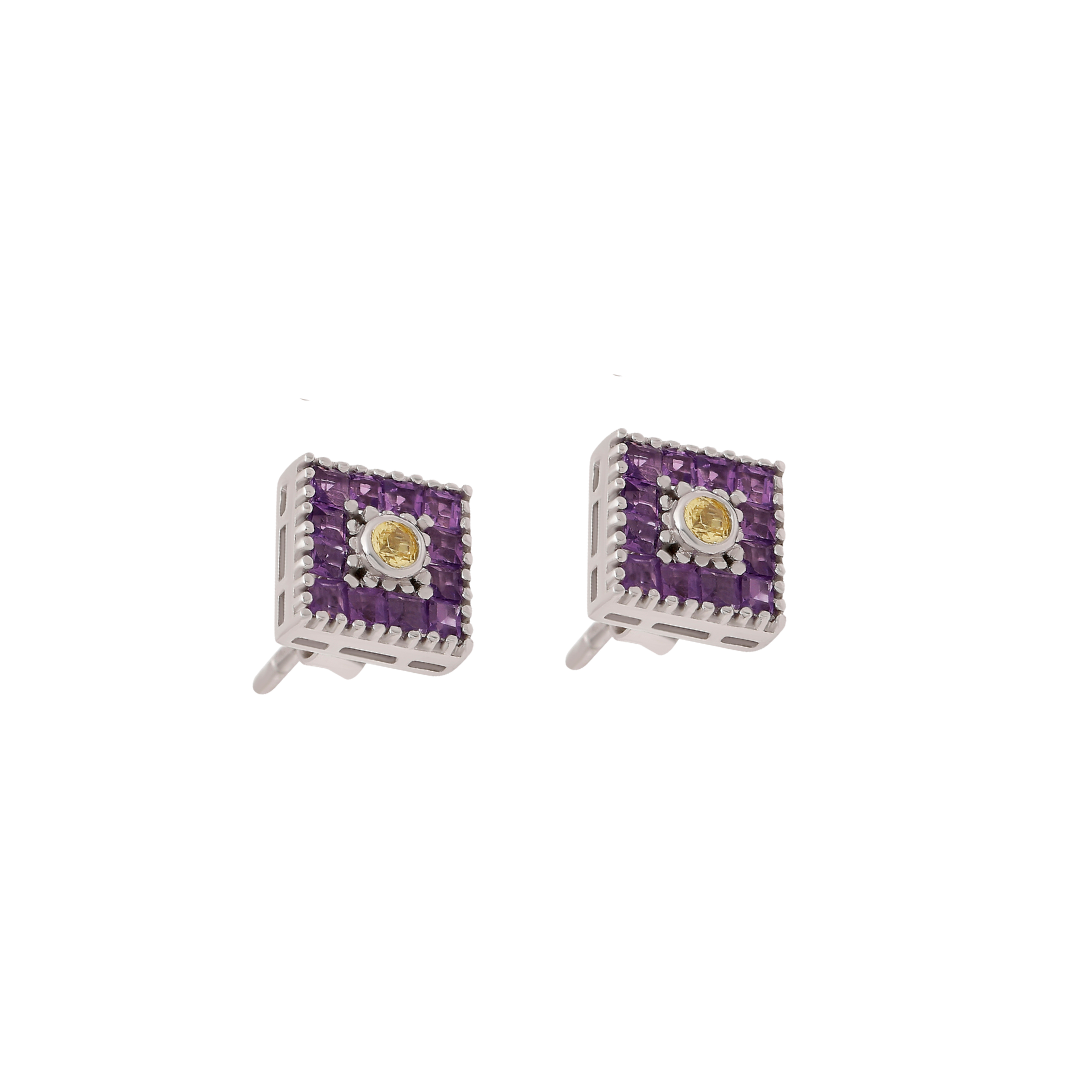 Lotus Small Square Earring