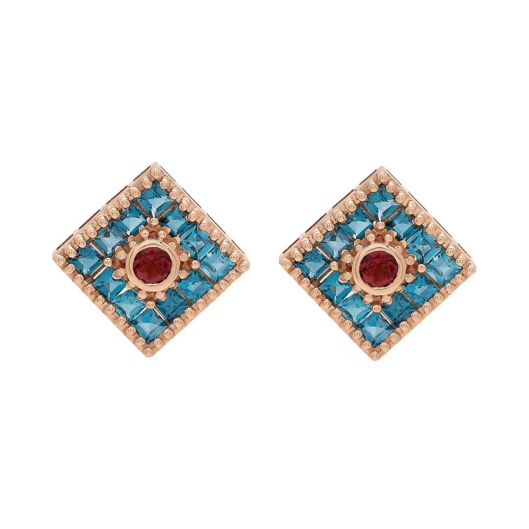 Lotus Large Square Earring