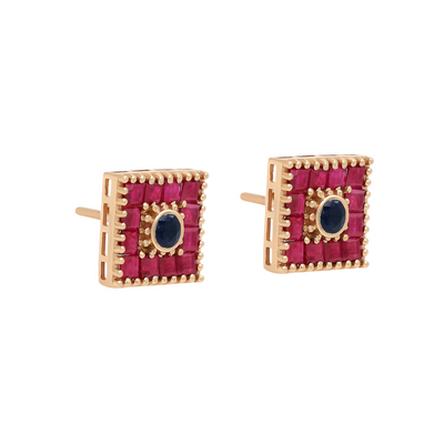 Lotus Large Square Earring